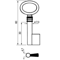 CLE DE MEUBLE FOREE L60 CMD547
