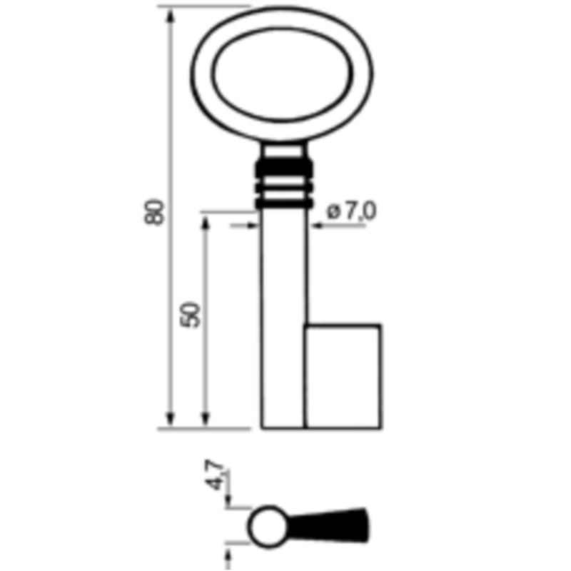 CLE DE MEUBLE FOREE L80 CMD551