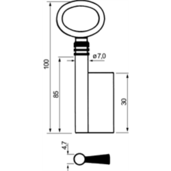 CLE DE MEUBLE FOREE  L 100x21 CMD570G