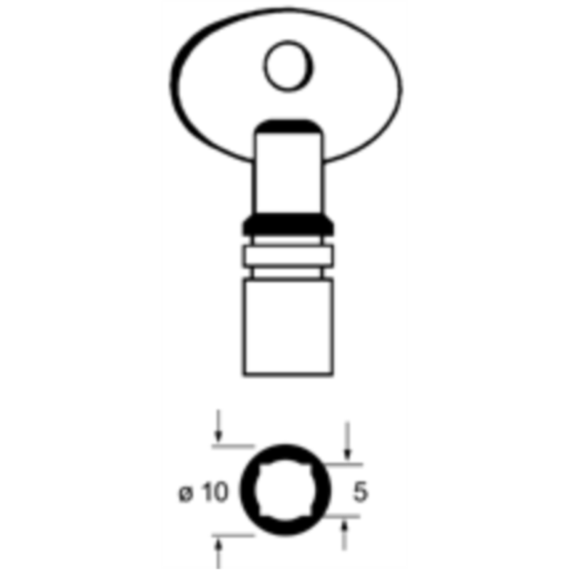 CLE DE RADIATEUR CARRE 5 RDR505