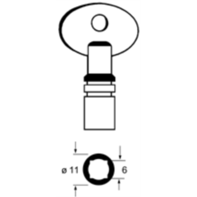 CLE DE RADIATEUR CARRE 6 RDR506
